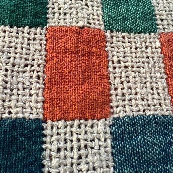 Woven Throw Blanket Checkered Multicolor Fringe 58" x 46.5" - Picture 3 of 16